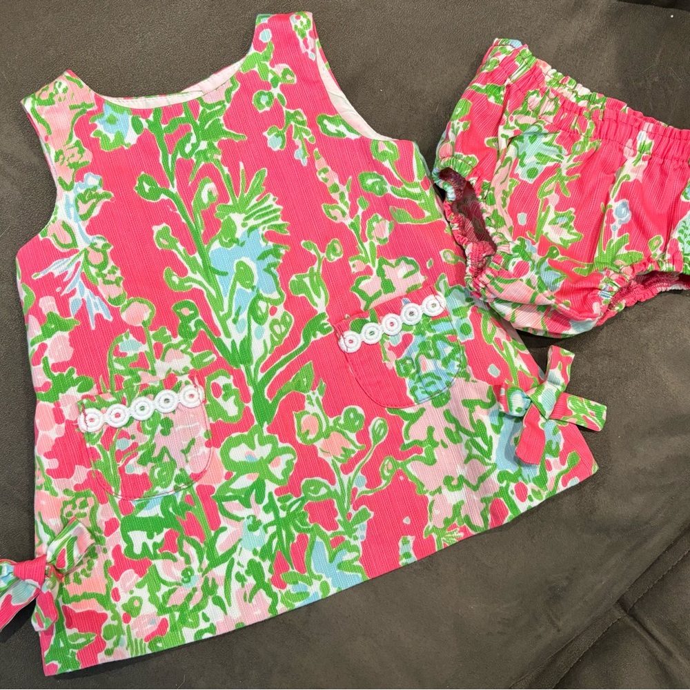 Authentic Vintage Lily Pulitzer Baby Shift Dress (Flamingo Pink/Southern Charm)